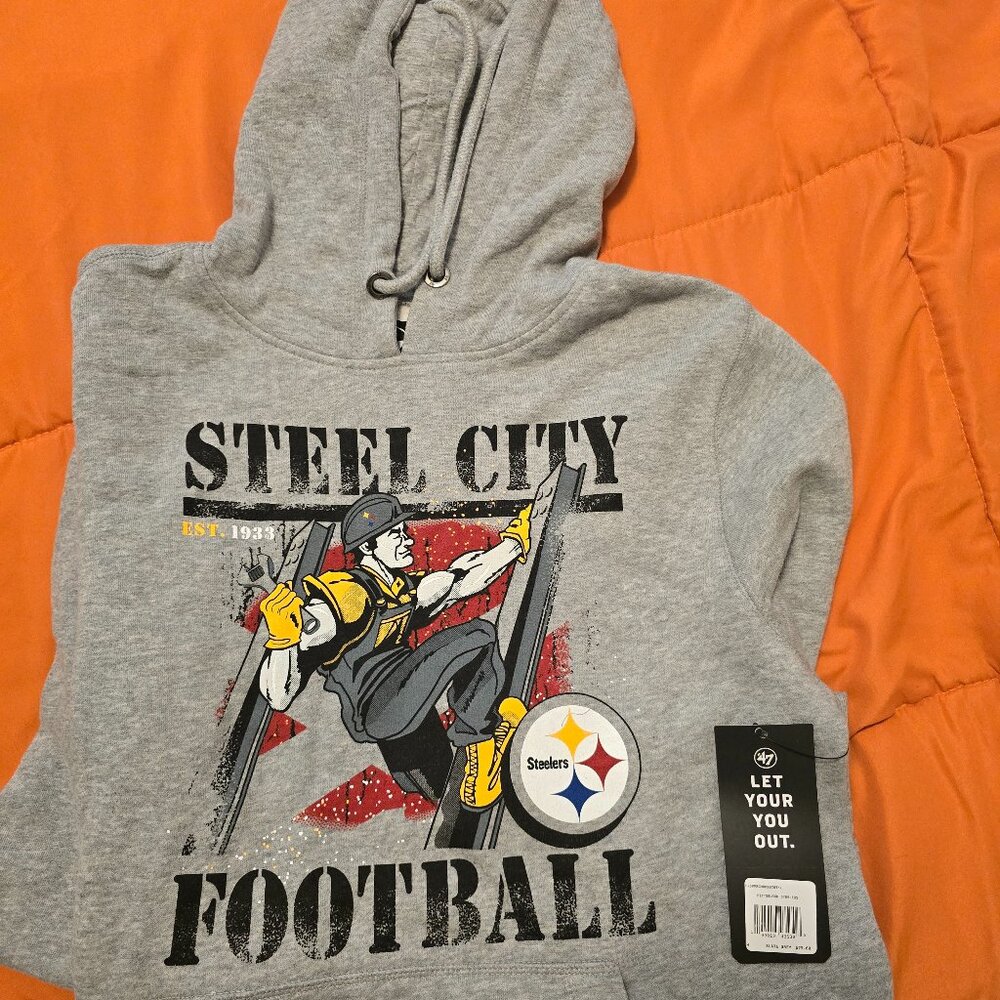 47 Brand NFL Pittsburgh Steelers Steel City Hoodie Medium